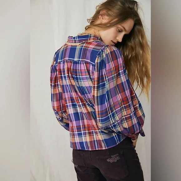 Bexley Plaid Women's Top - Picture 3 of 5